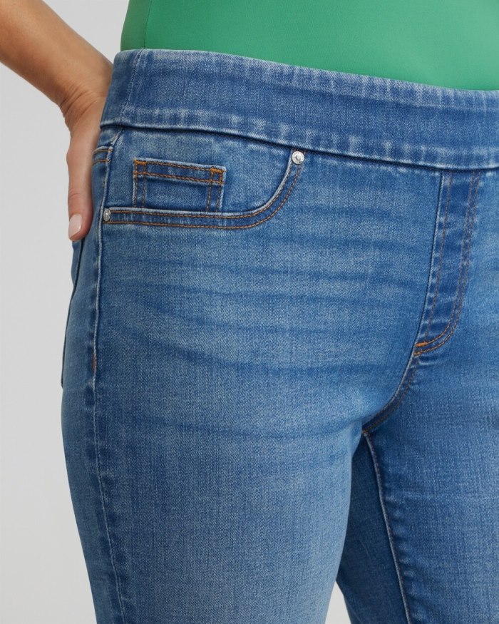 Chicos Patch Detail Pull-on Jeggings - Aquaria Indigo Chicos Patch Detail Pull-on Jeggings - Aquaria Indigo