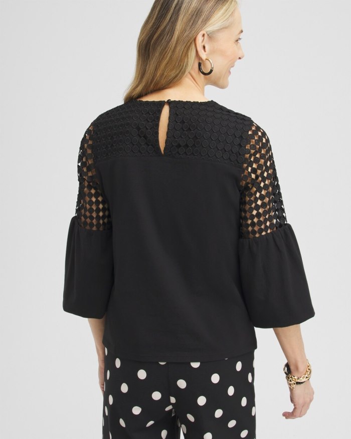 Chicos Lace Mix Top - Black Chicos Lace Mix Top - Black