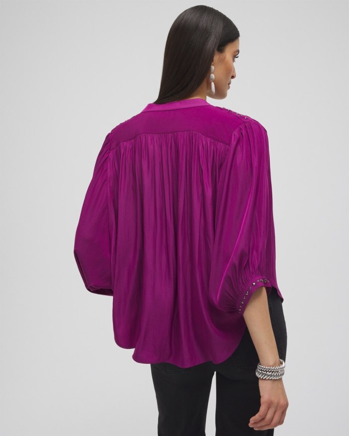 Chicos Stud Trim Top - Fresh Plum Chicos Stud Trim Top - Fresh Plum
