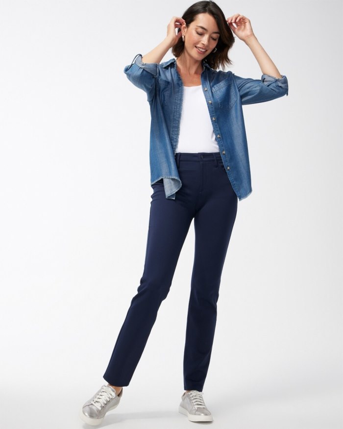 Chicos Ponte 5-Pocket Slim Pants - Black Chicos Ponte 5-Pocket Slim Pants - Black