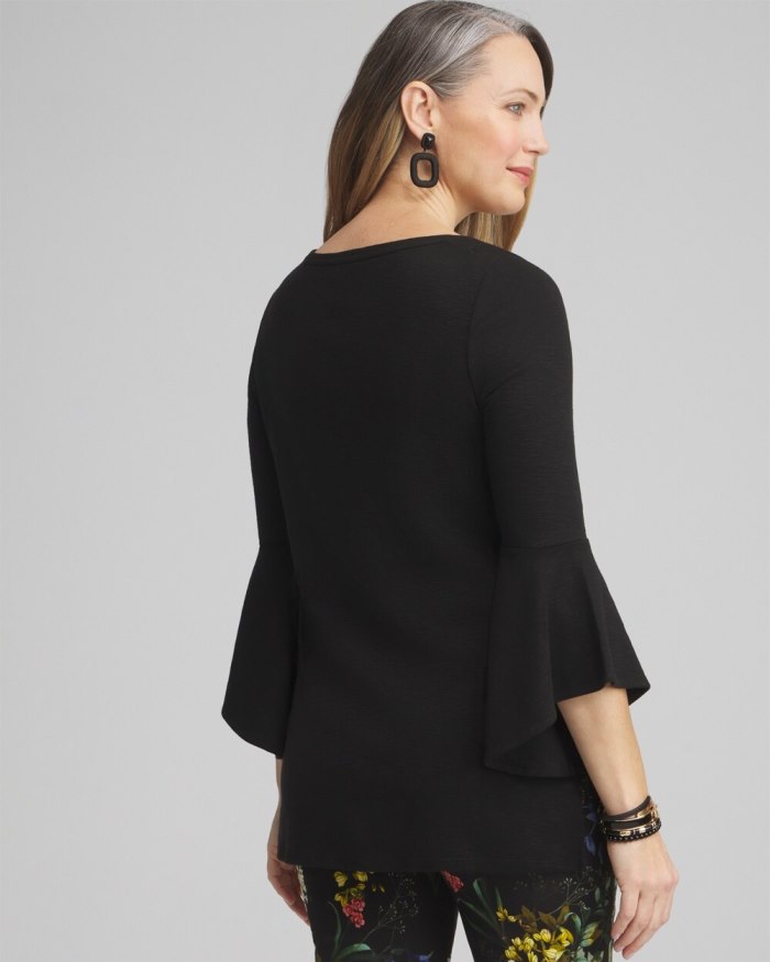 Chicos Flare Sleeve Tunic - Black Chicos Flare Sleeve Tunic - Black