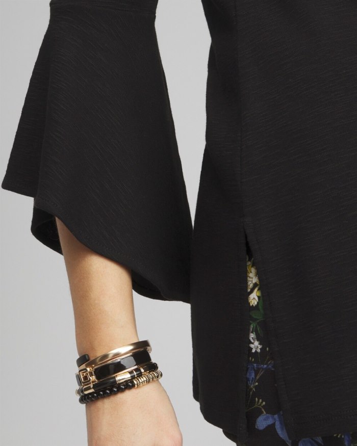 Chicos Flare Sleeve Tunic - Black Chicos Flare Sleeve Tunic - Black