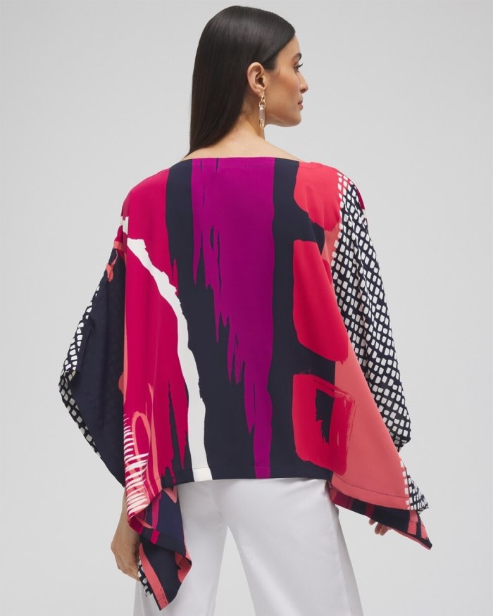 Chicos Abstract Print Poncho - Classic Navy Chicos Abstract Print Poncho - Classic Navy
