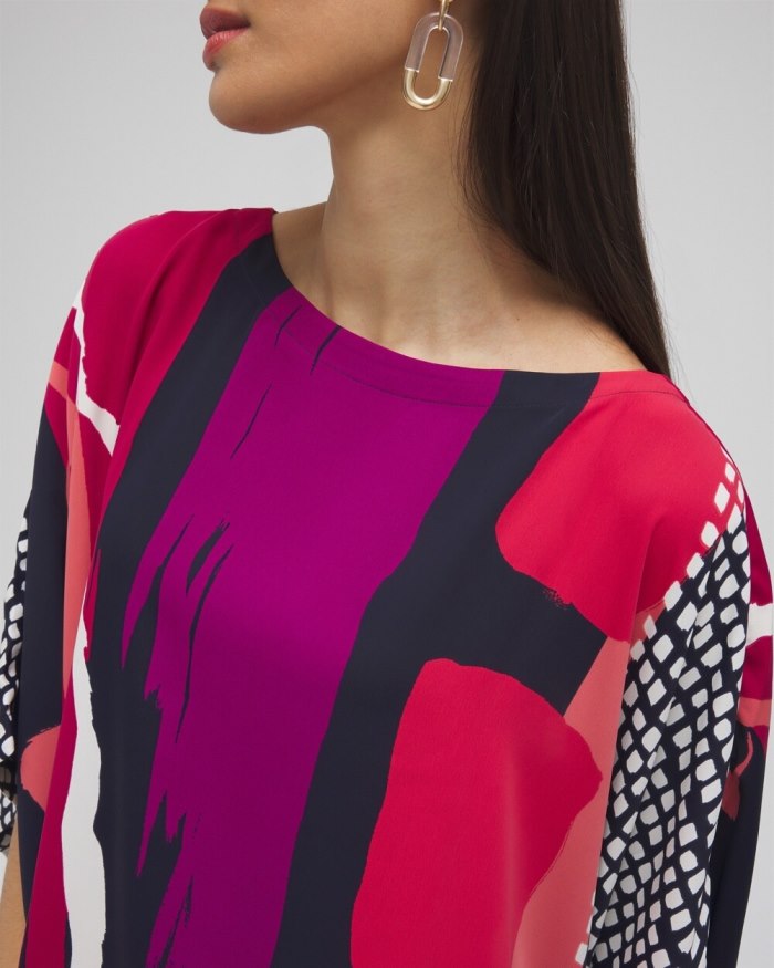 Chicos Abstract Print Poncho - Classic Navy Chicos Abstract Print Poncho - Classic Navy