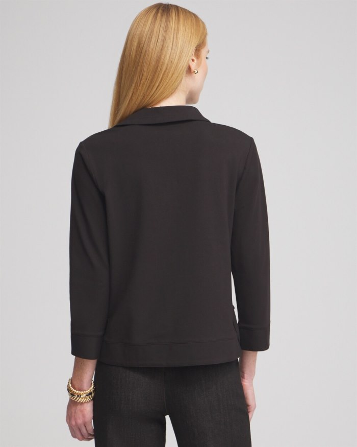 Chicos Polished Collar Top - Black Chicos Polished Collar Top - Black