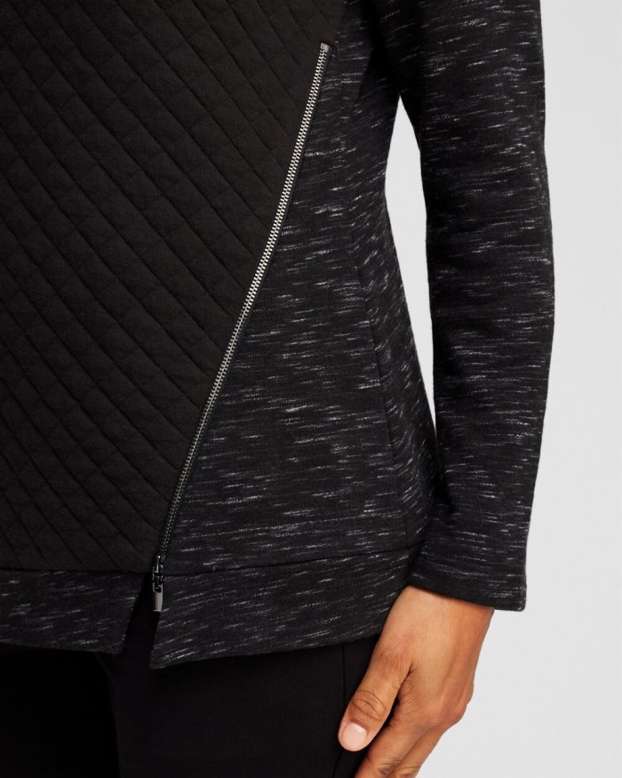 Chicos Zenergy French Terry Cowl Neck Top - Black Chicos Zenergy French Terry Cowl Neck Top - Black
