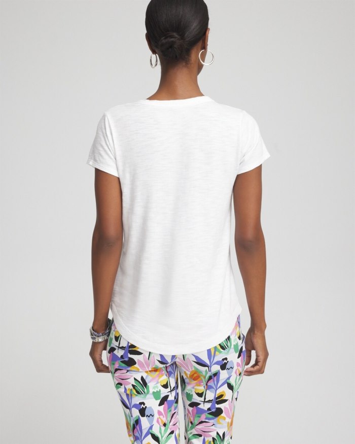 Chicos Cap Sleeve V-neck Tee - Black Chicos Cap Sleeve V-neck Tee - Black
