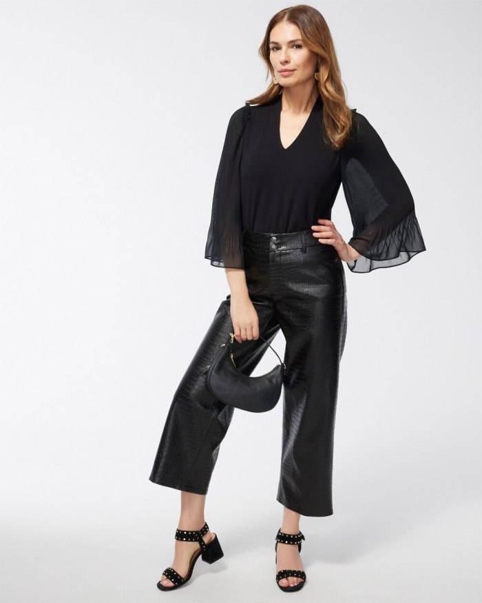 Chicos Touch of Cool Chiffon Sleeve Tee - Sweet Berry Chicos Touch of Cool Chiffon Sleeve Tee - Sweet Berry