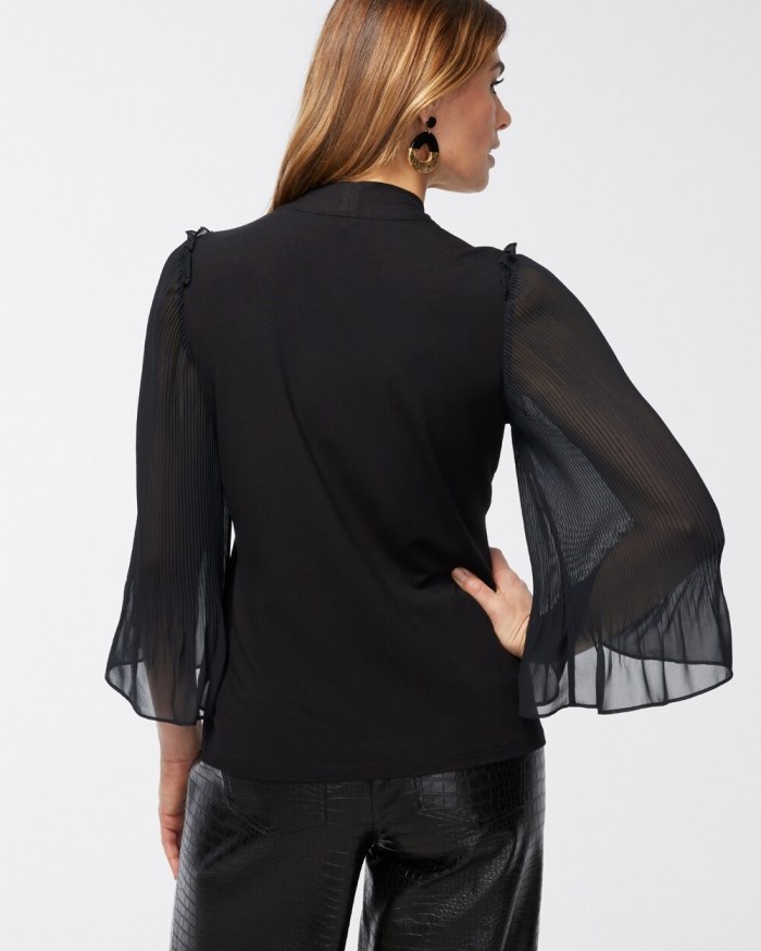 Chicos Touch of Cool Chiffon Sleeve Tee - Sweet Berry Chicos Touch of Cool Chiffon Sleeve Tee - Sweet Berry