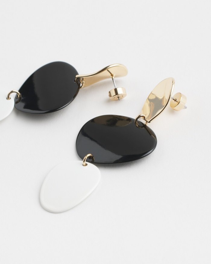 Chicos No Droop Two Tone Linear Earrings - Black Chicos No Droop Two Tone Linear Earrings - Black