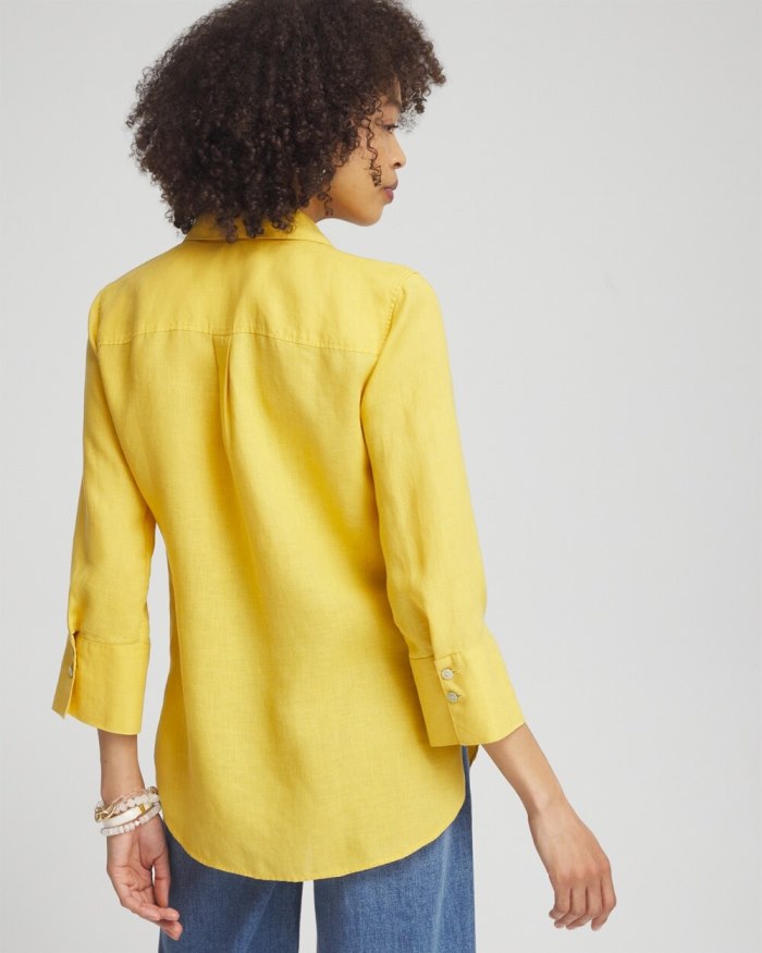 Chicos No Iron 3/4 Sleeve Shirt - DELIGHTFUL PINK Chicos No Iron 3/4 Sleeve Shirt - DELIGHTFUL PINK