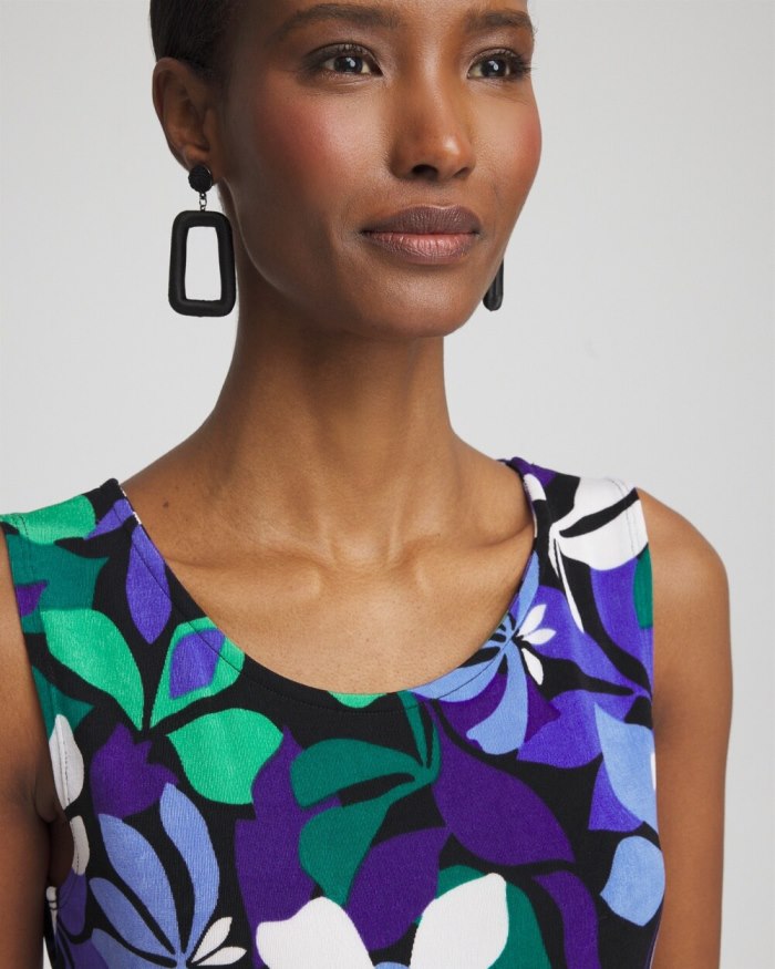 Chicos Travelers Floral Reversible Tank - Purple Nightshade Chicos Travelers Floral Reversible Tank - Purple Nightshade