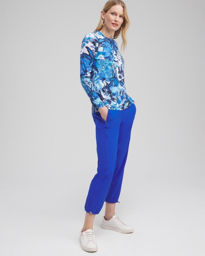 Chicos Zenergy UPF Floral Sun Tee - Intense Azure Chicos Zenergy UPF Floral Sun Tee - Intense Azure