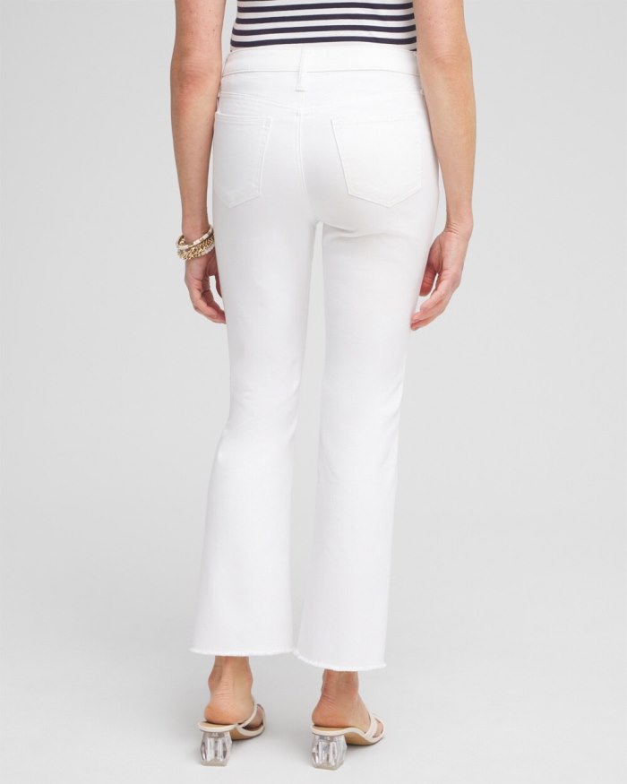 Chicos No Stain Girlfriend Fray Hem Kick Flare Jeans - Alabaster Chicos No Stain Girlfriend Fray Hem Kick Flare Jeans - Alabaster