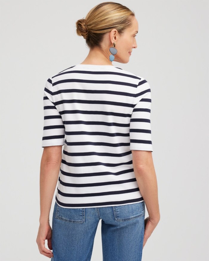 Chicos Embellished Stripe Tee - Twisted Ivy Chicos Embellished Stripe Tee - Twisted Ivy