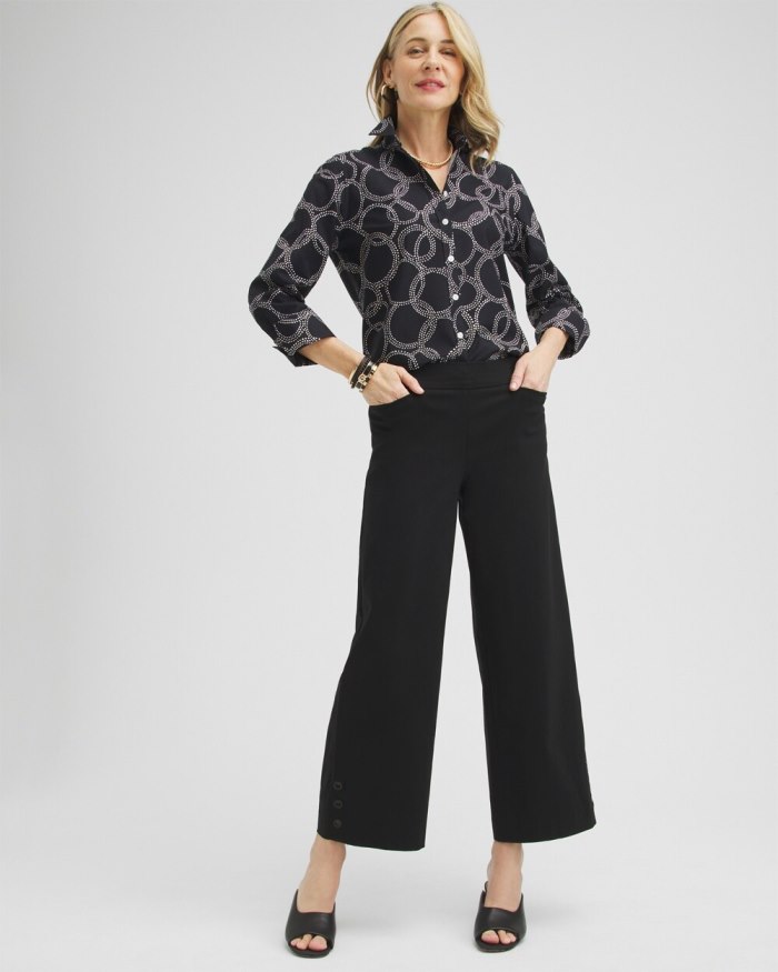 Chicos Brigitte Grommet Wide Leg Pants - Alabaster Chicos Brigitte Grommet Wide Leg Pants - Alabaster