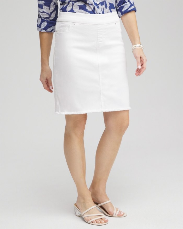 Chicos No Stain Pull-on Fray Hem Skort - Alabaster Chicos No Stain Pull-on Fray Hem Skort - Alabaster