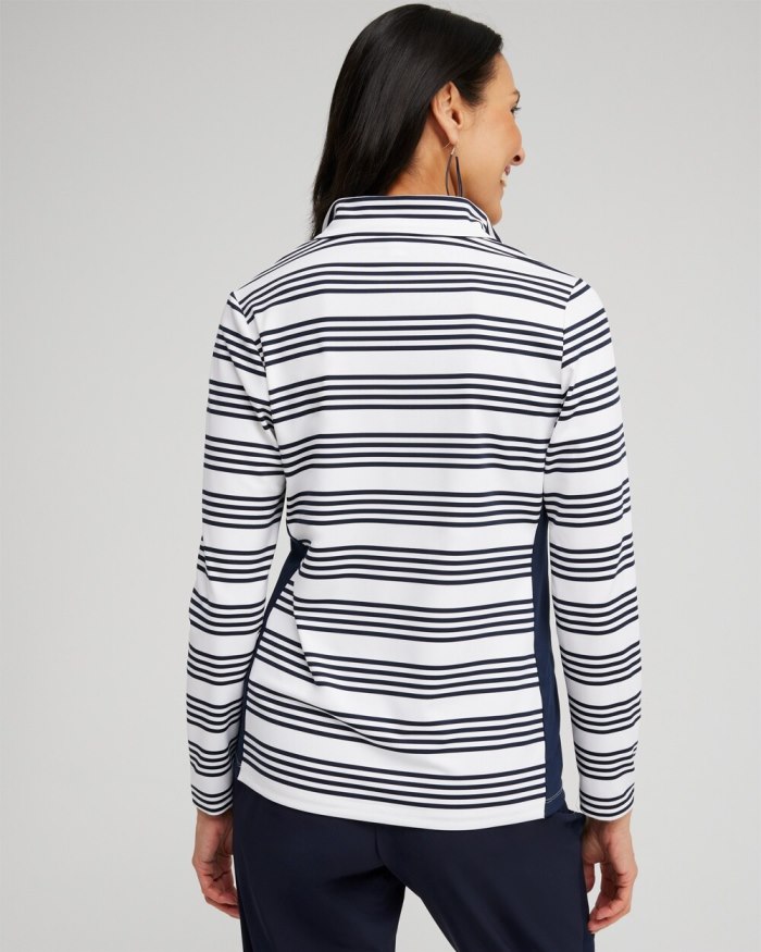 Chicos Zenergy UPF Stripe Long Sleeve Top - Classic Navy Chicos Zenergy UPF Stripe Long Sleeve Top - Classic Navy