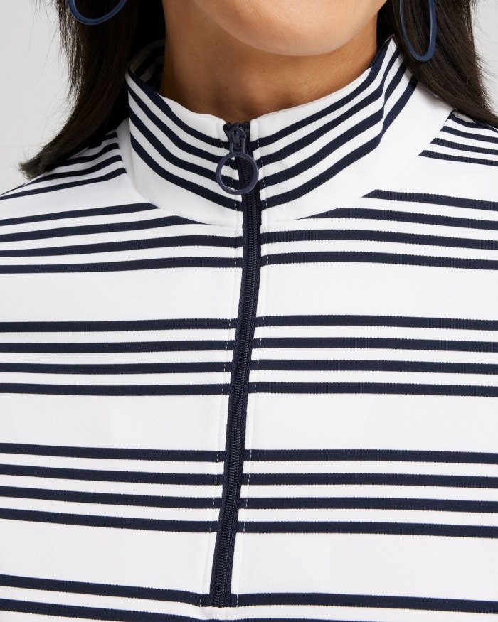 Chicos Zenergy UPF Stripe Long Sleeve Top - Classic Navy Chicos Zenergy UPF Stripe Long Sleeve Top - Classic Navy