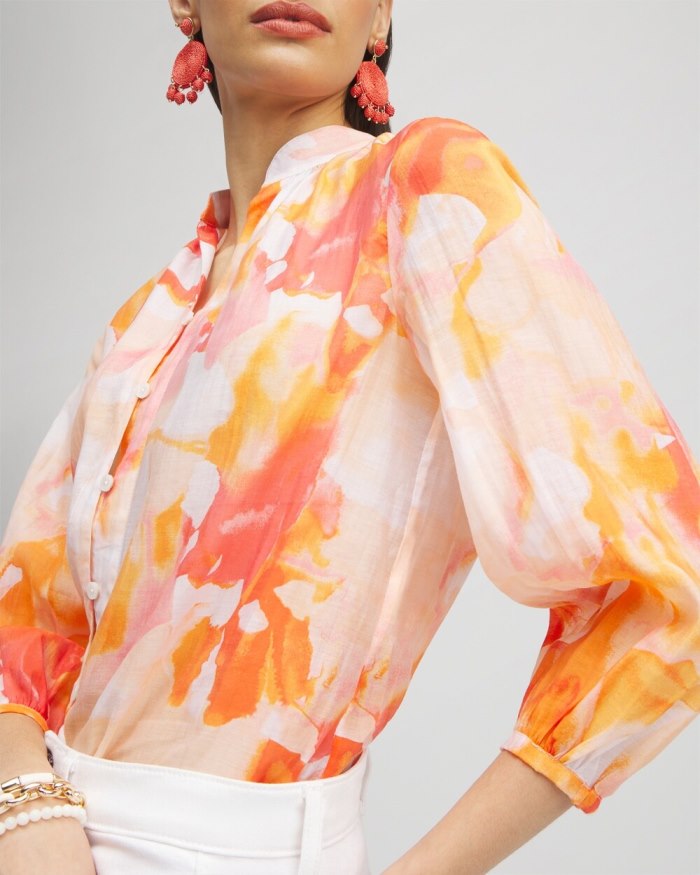Chicos Watercolor Shirt - Alabaster Chicos Watercolor Shirt - Alabaster