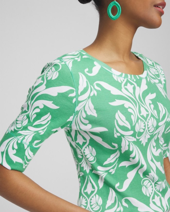 Chicos Swirl Jewel Neck Tee - GRASSY GREEN Chicos Swirl Jewel Neck Tee - GRASSY GREEN