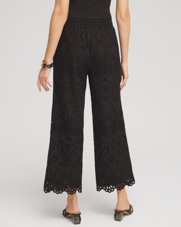 Chicos Eyelet Lace Cropped Pants - Black Chicos Eyelet Lace Cropped Pants - Black