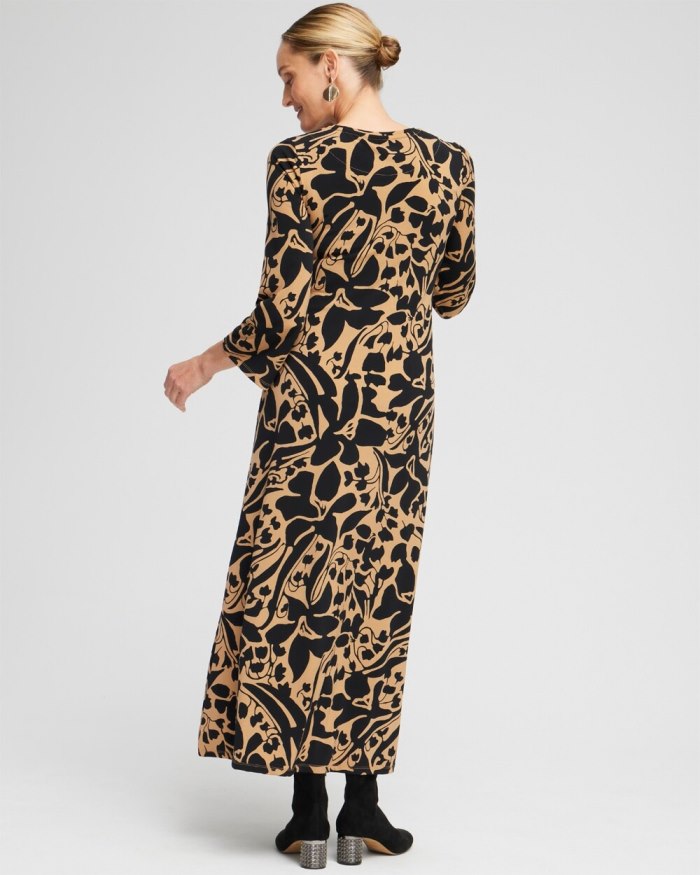 Chicos Abstract Flare Sleeve Maxi Dress Chicos Abstract Flare Sleeve Maxi Dress