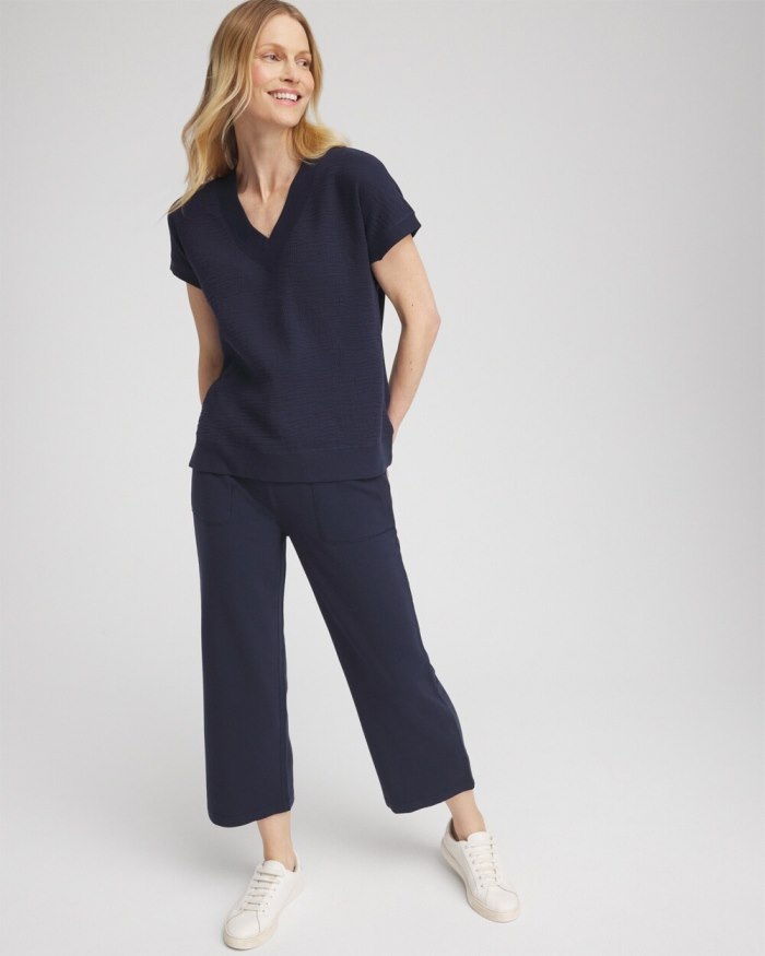 Chicos Zenergy French Terry Gauze Beach Shirt - Classic Navy Chicos Zenergy French Terry Gauze Beach Shirt - Classic Navy