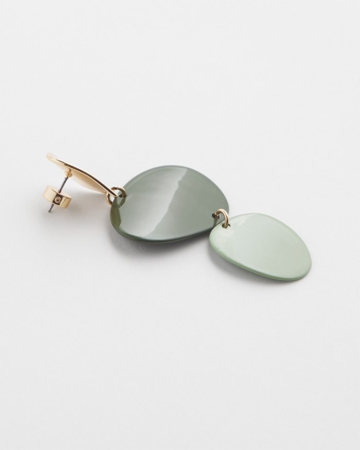 Chicos Linear Drop Earrings - Olive Chicos Linear Drop Earrings - Olive