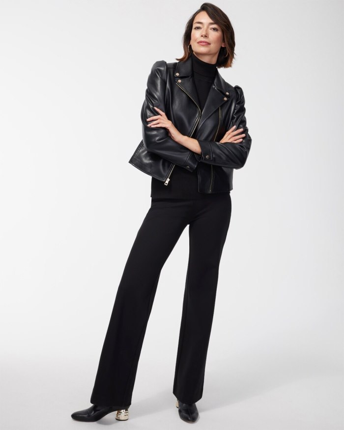 Chicos Ponte Pull-on Wide Leg Trouser Pants - Black Chicos Ponte Pull-on Wide Leg Trouser Pants - Black