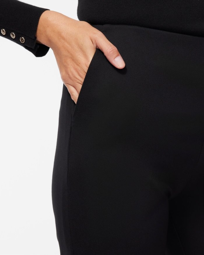 Chicos Ponte Pull-on Wide Leg Trouser Pants - Black Chicos Ponte Pull-on Wide Leg Trouser Pants - Black