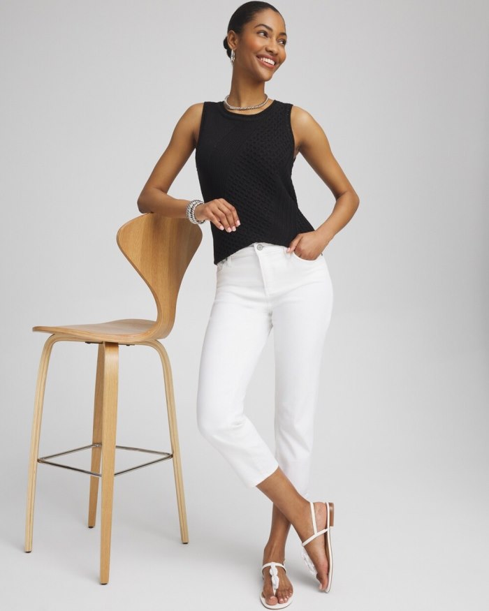 Chicos No Stain Girlfriend Cropped Jeans - Alabaster Chicos No Stain Girlfriend Cropped Jeans - Alabaster