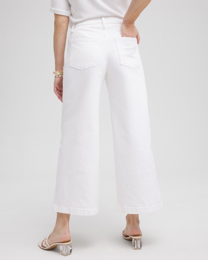 Chicos High Rise Wide Leg Cropped Jeans - Alabaster Chicos High Rise Wide Leg Cropped Jeans - Alabaster