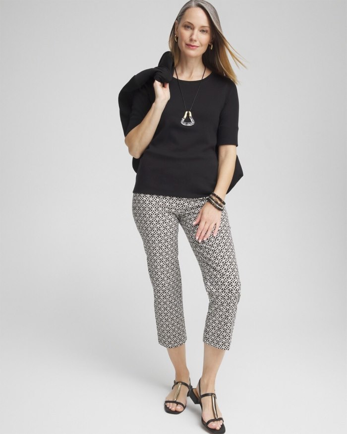 Chicos Jewel Neck Tee - Black Chicos Jewel Neck Tee - Black