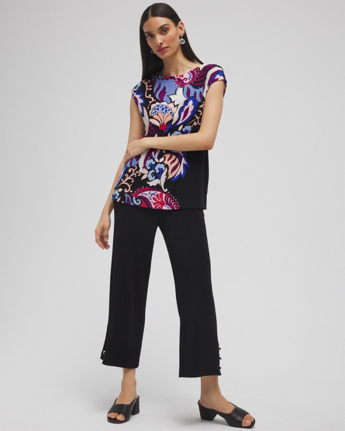 Chicos Travelers Lace Up Cropped Pants - Travelers Black Chicos Travelers Lace Up Cropped Pants - Travelers Black