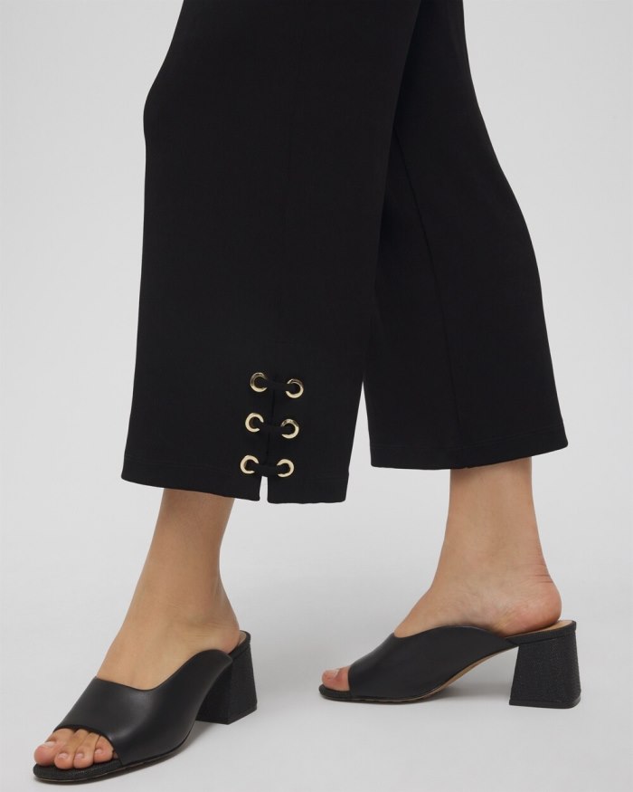 Chicos Travelers Lace Up Cropped Pants - Travelers Black Chicos Travelers Lace Up Cropped Pants - Travelers Black
