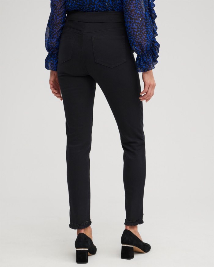 Chicos Embellished Tulip Hem Pull-on Jeggings - Black Chicos Embellished Tulip Hem Pull-on Jeggings - Black