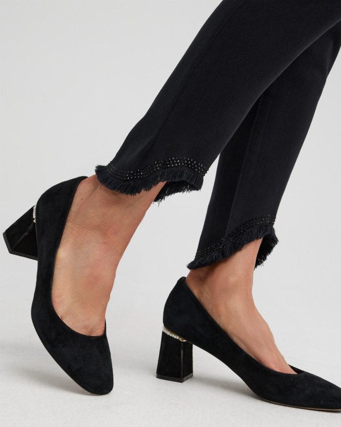 Chicos Embellished Tulip Hem Pull-on Jeggings - Black Chicos Embellished Tulip Hem Pull-on Jeggings - Black