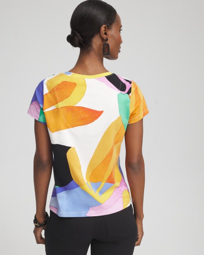 Chicos Floral V-neck Perfect Tee - Purple Nightshade Chicos Floral V-neck Perfect Tee - Purple Nightshade