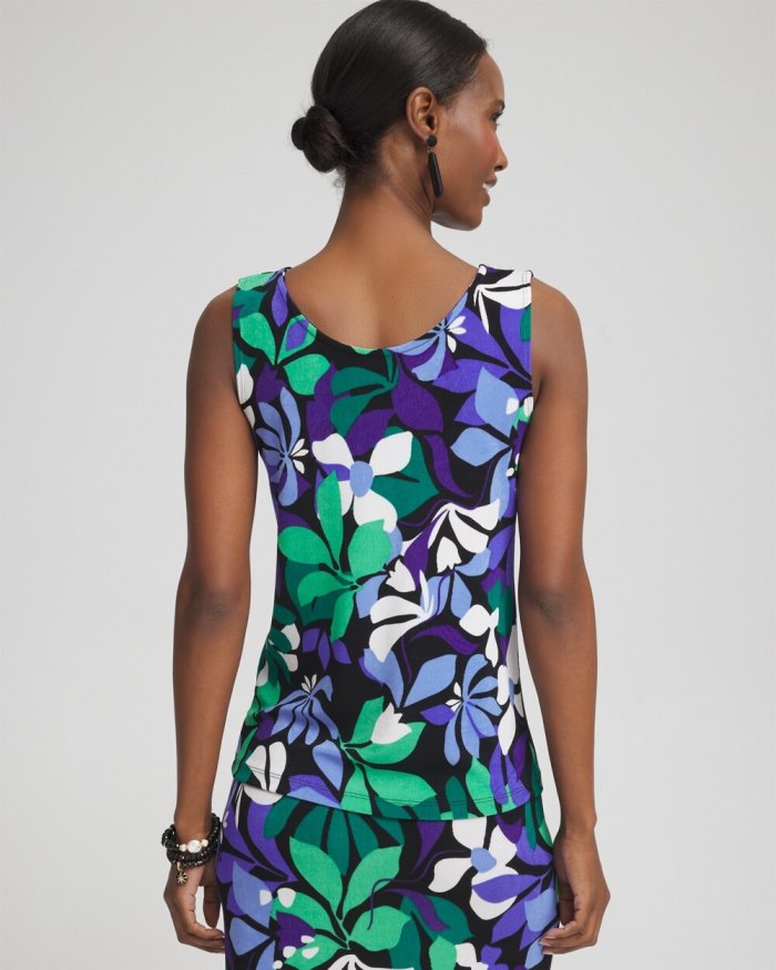 Chicos Travelers Floral Reversible Tank - Purple Nightshade Chicos Travelers Floral Reversible Tank - Purple Nightshade