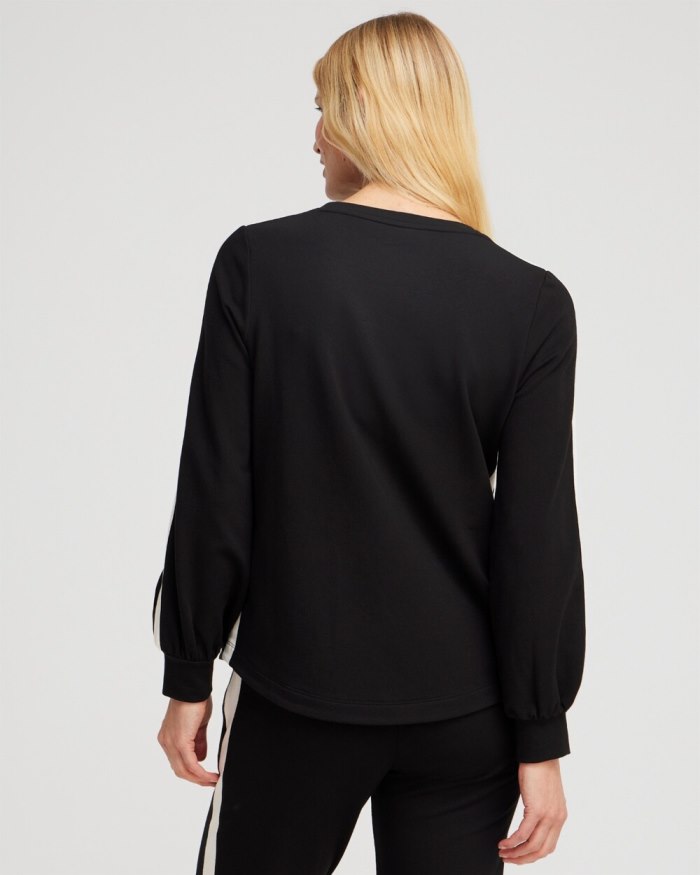 Chicos Zenergy French Terry Inset Sweatshirt - Black Chicos Zenergy French Terry Inset Sweatshirt - Black