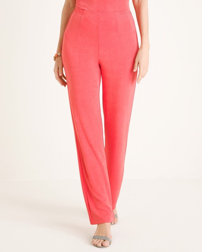 Chicos Travelers Classic No Tummy Pants - Light Papaya Coral Chicos Travelers Classic No Tummy Pants - Light Papaya Coral
