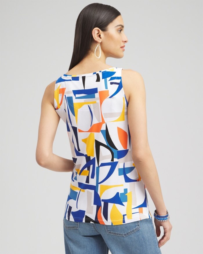 Chicos Touch of Cool Abstract Polished Tank - Nectarine Chicos Touch of Cool Abstract Polished Tank - Nectarine