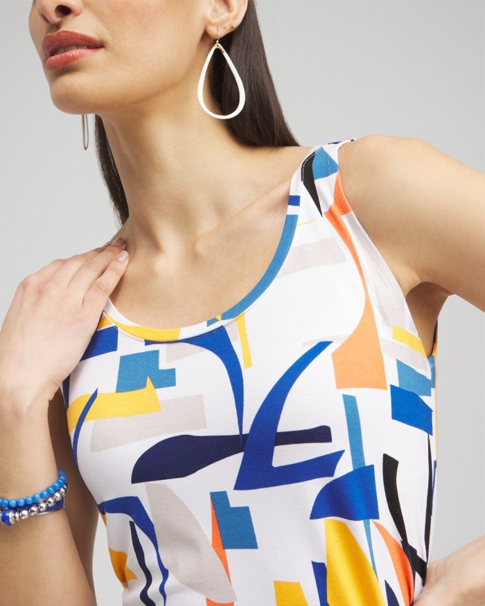 Chicos Touch of Cool Abstract Polished Tank - Nectarine Chicos Touch of Cool Abstract Polished Tank - Nectarine