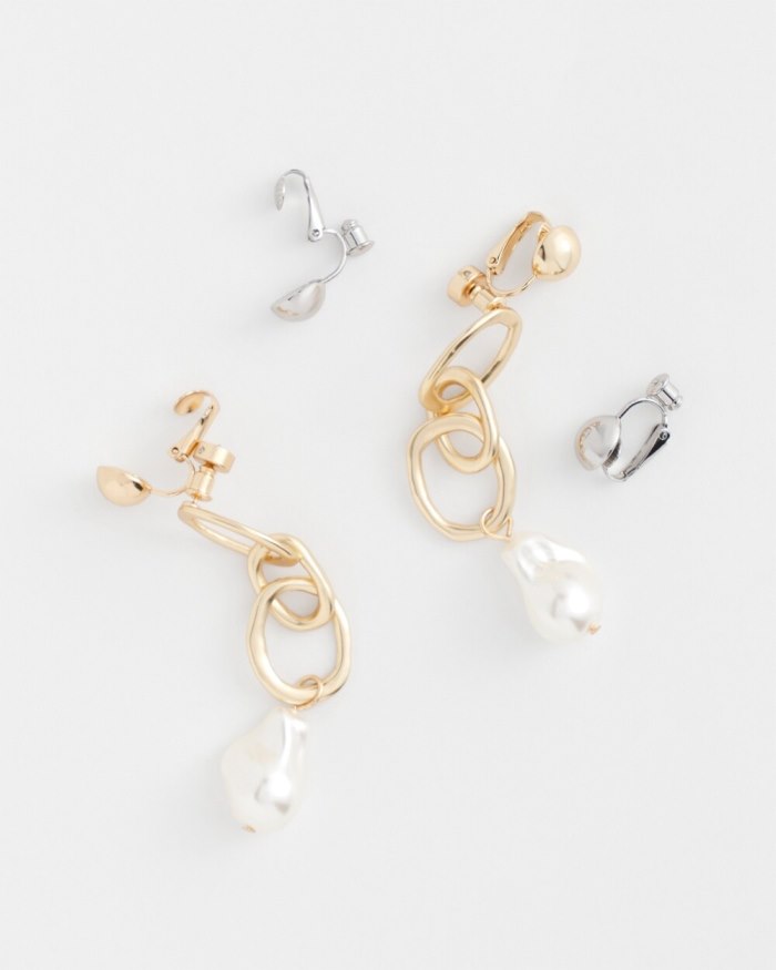 Chicos Clip Earring Converters - Mixed Metals Chicos Clip Earring Converters - Mixed Metals