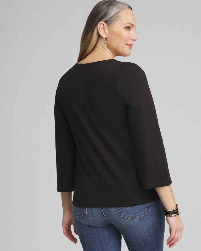 Chicos Square Neck Bell Sleeve Top - Black Chicos Square Neck Bell Sleeve Top - Black