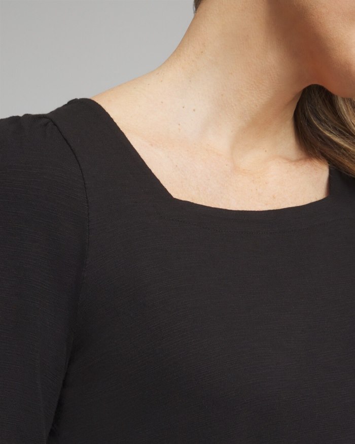 Chicos Square Neck Bell Sleeve Top - Black Chicos Square Neck Bell Sleeve Top - Black