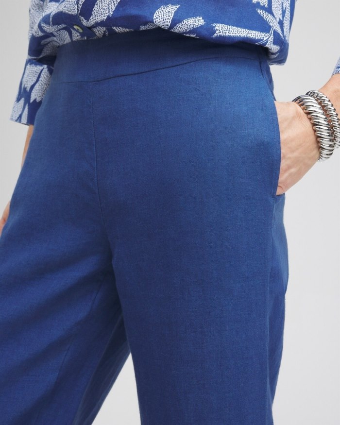 Chicos Linen Trouser Flare Pants - Naval Indigo Chicos Linen Trouser Flare Pants - Naval Indigo