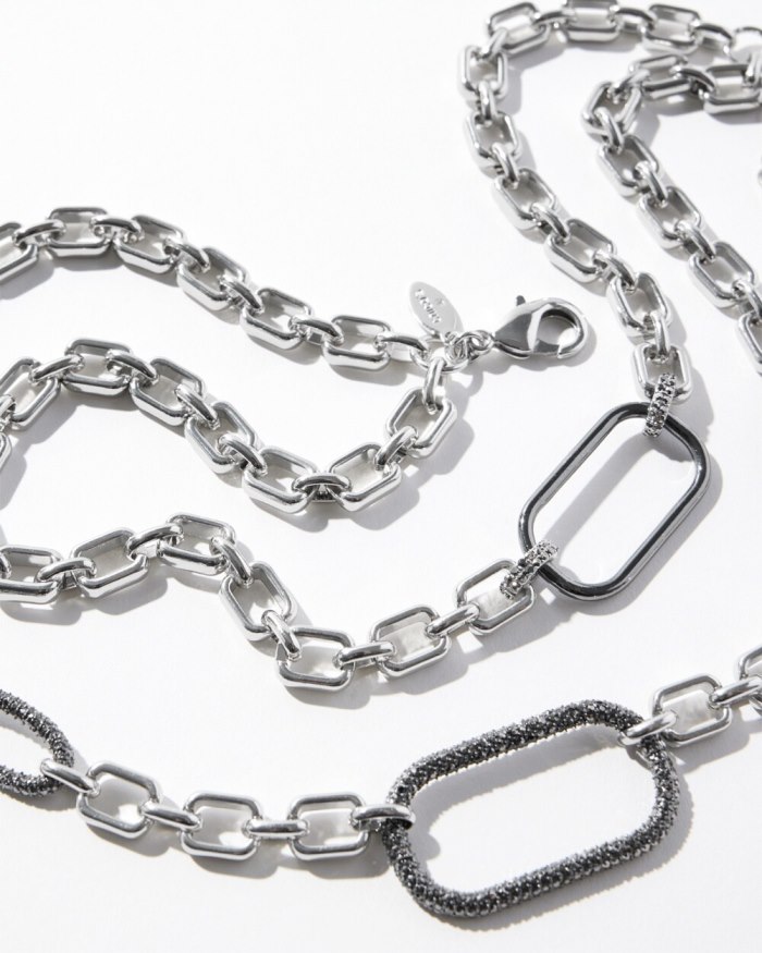 Chicos Pav Double Strand Necklace - Silver Chicos Pav Double Strand Necklace - Silver