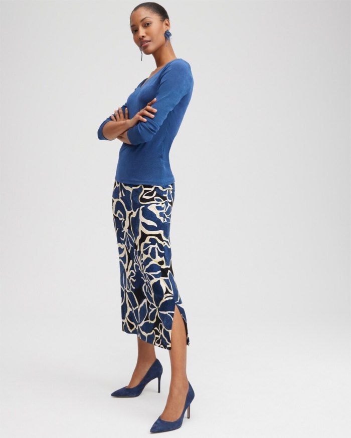 Chicos Travelers V-neck Layering Top - Azores Blue Chicos Travelers V-neck Layering Top - Azores Blue